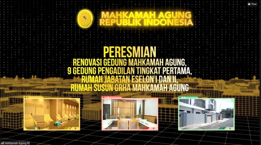 Acara Peresmian Gedung di Lingkungan Mahkamah Agung Republik Indonesia secara virtual (25/01/2023)